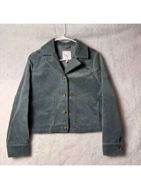 Anthropologie Avec Les Filles size XS Tegan green corduroy button jacket layer